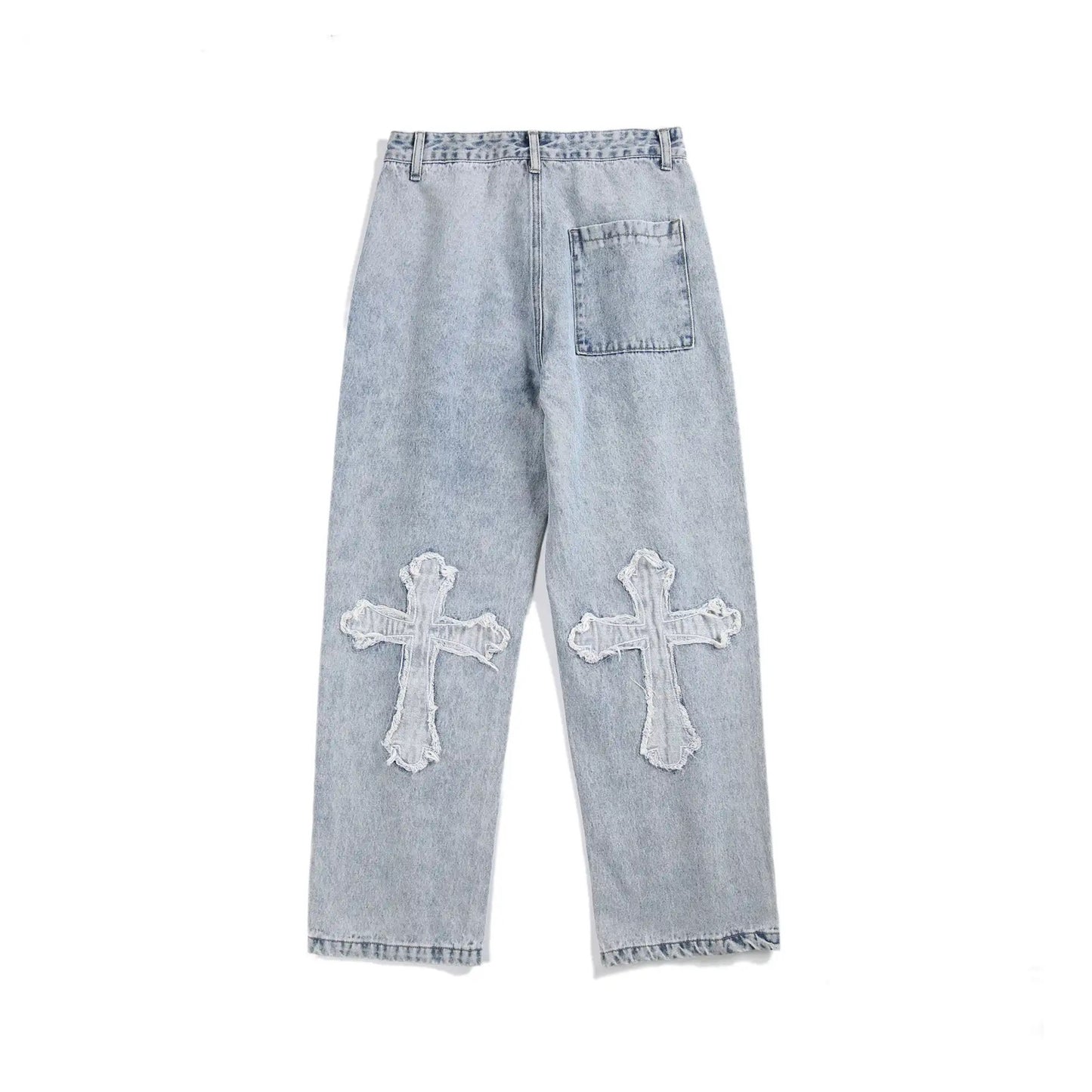 Cross Patch Denim Jeans | Unisex Jean Pants | H0NEYBEAR 