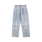 Cross Patch Denim Jeans | Unisex Jean Pants | H0NEYBEAR 