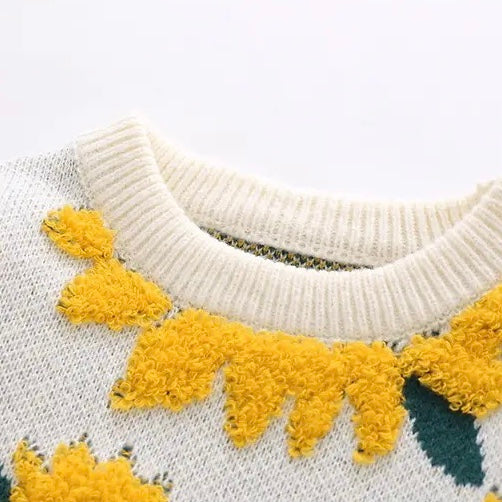 Sunflower Knitted Sweater | Unisex Knitted Sweaters | H0NEYBEAR