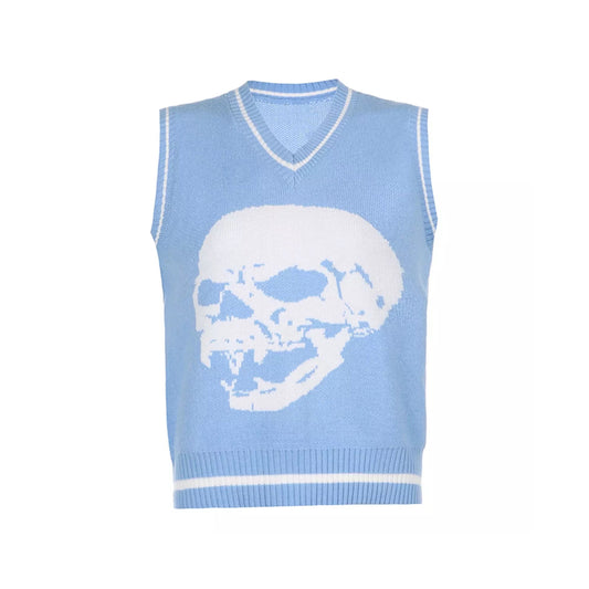 Evil Skull V-Neck Vest