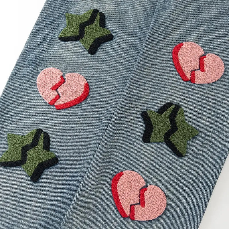 Broken Heart Star Denim Pants