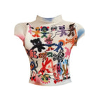 Graffitied Friendship Crop Top