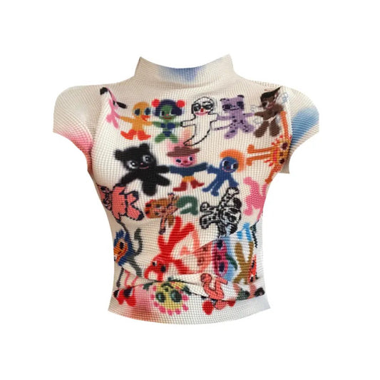 Graffitied Friendship Crop Top