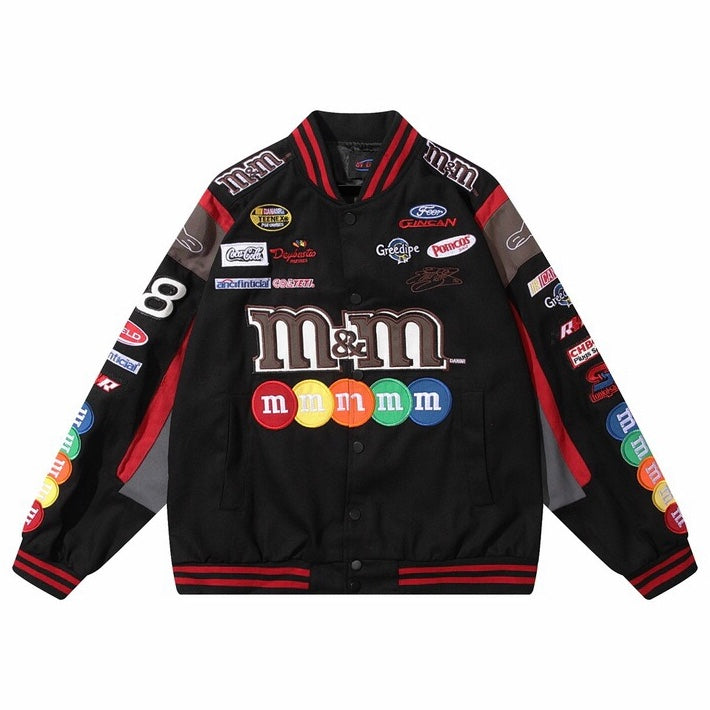 M&M Letterman Jacket | Unisex Varsity Jackets | H0NEYBEAR