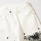 Spoof Graffiti White Jeans | Casual Unisex Jean Pants | H0NEYBEAR
