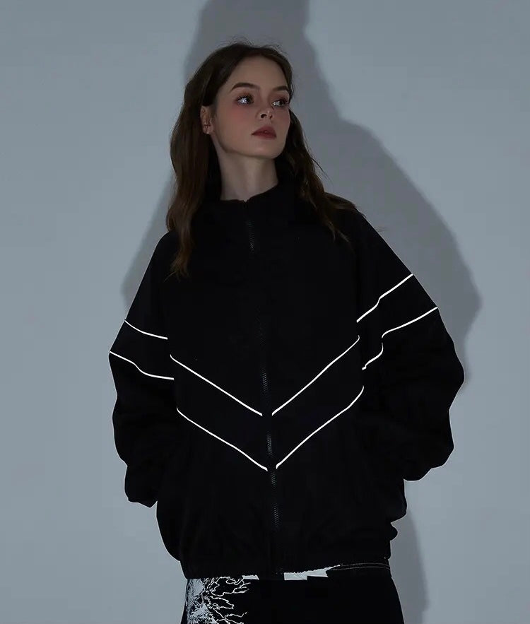 Basic Reflective Striped Jacket | Essential Jacket Coats