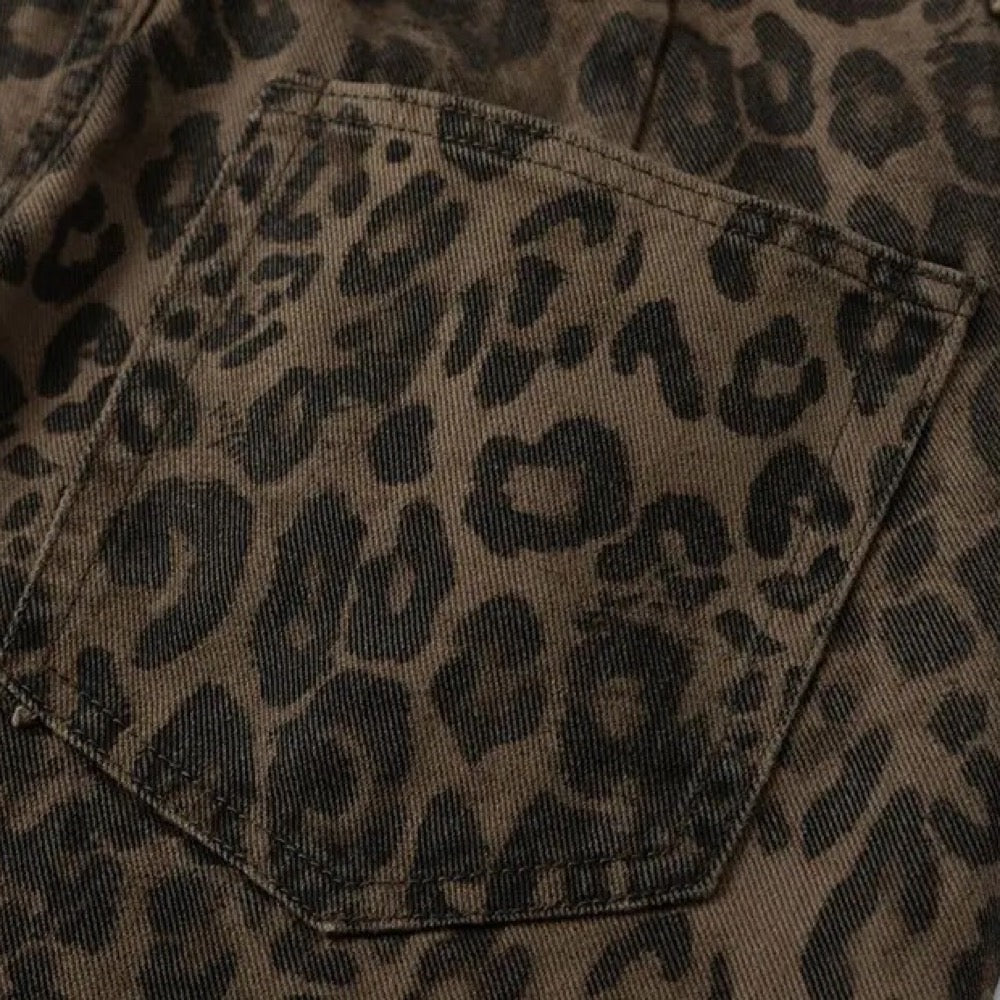 Leopard Print Jean Pants