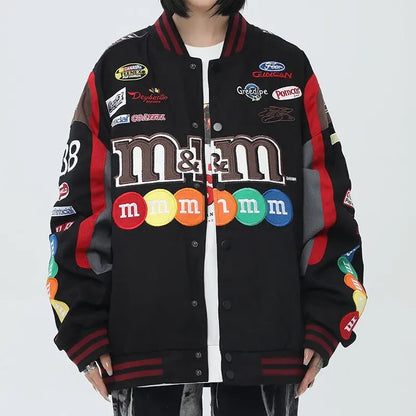 M&M Letterman Jacket | Unisex Varsity Jackets | H0NEYBEAR