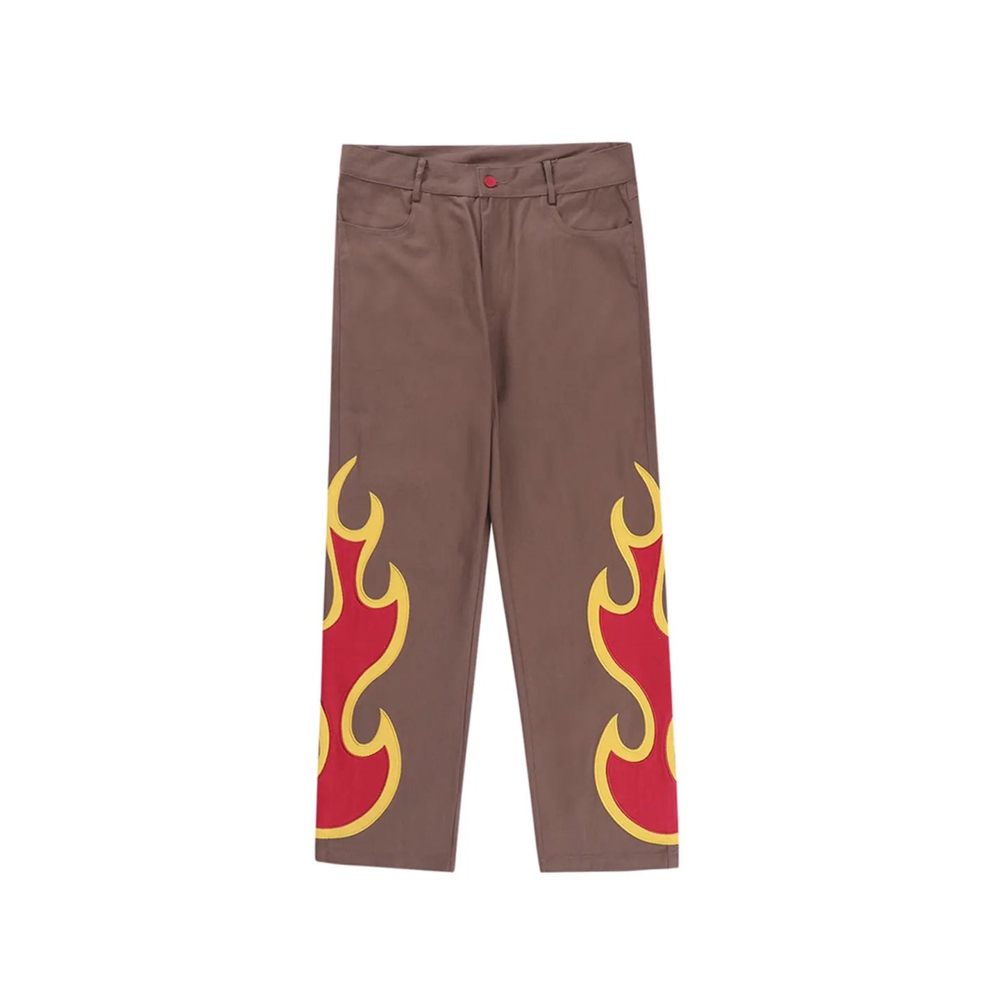 Fire Patchwork Pants | Y2K Flames Jeans 