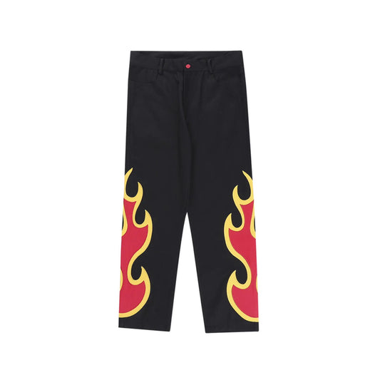 Fire Patchwork Pants | Y2K Flames Jeans