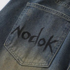 Spider Cobweb Denim Shorts