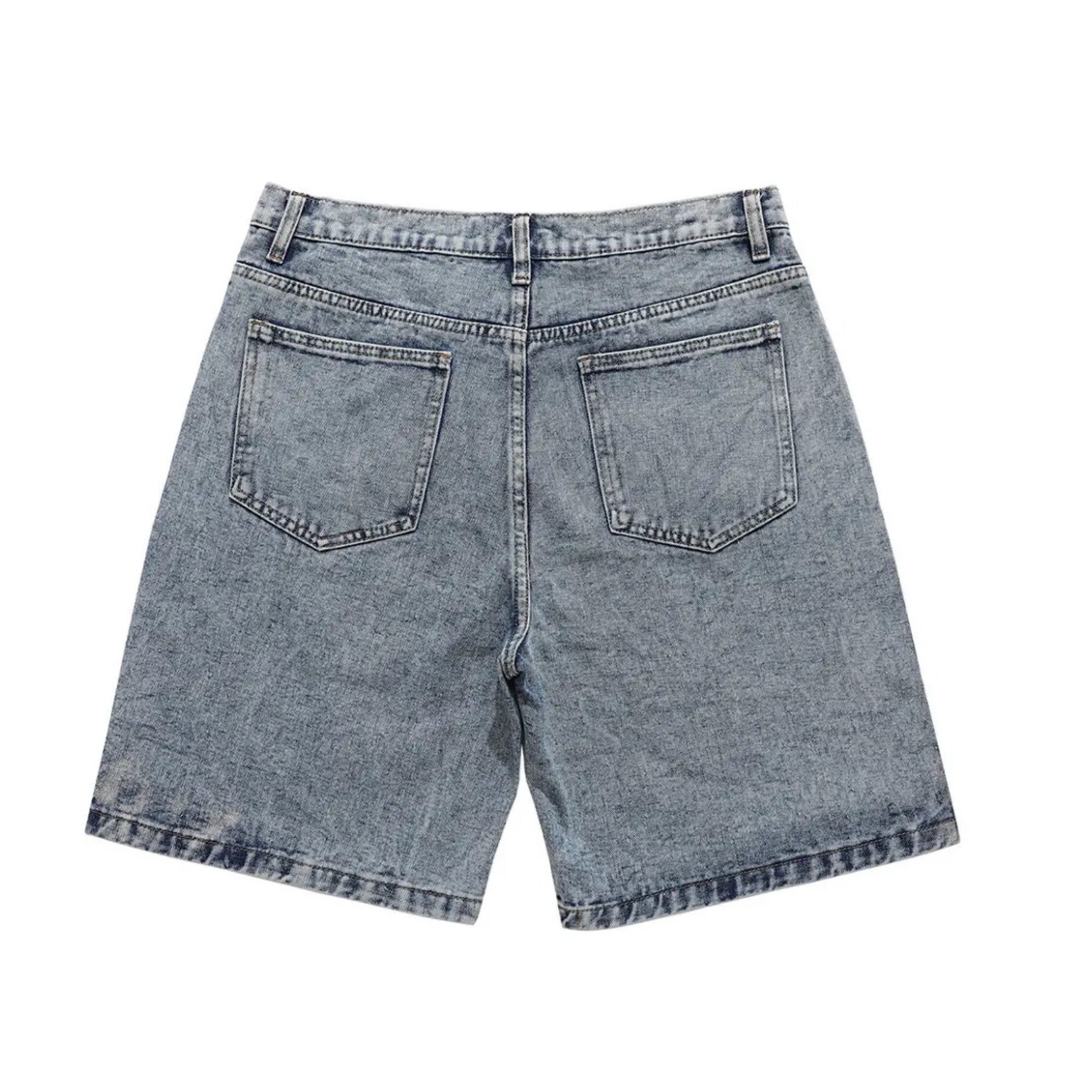 Star Patchwork Denim Shorts | Unisex Jean Shorts Collection | H0NEYBEAR
