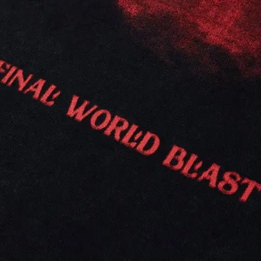 Final World Blast T-shirt | Oversized Unisex Tshirt | Vintage Black Tees | H0NEYBEAR