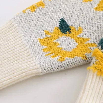 Sunflower Knitted Sweater | Unisex Knitted Sweaters | H0NEYBEAR