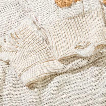 Frayed Bear Love Knit Sweater