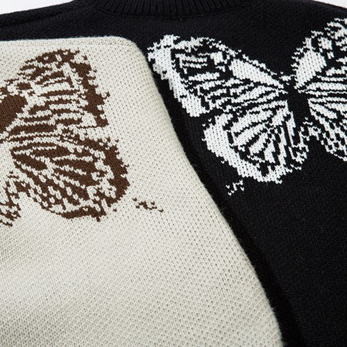 Ethereal Butterfly Zip-Up Sweater