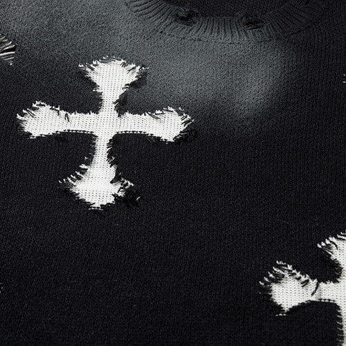 Frayed Faith Distressed Sweater