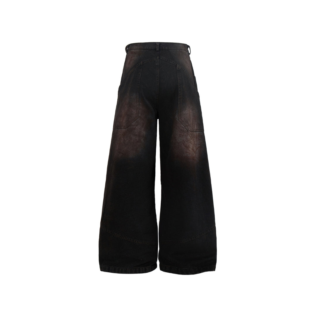 Tectonic Paneled Wide-Leg Jeans