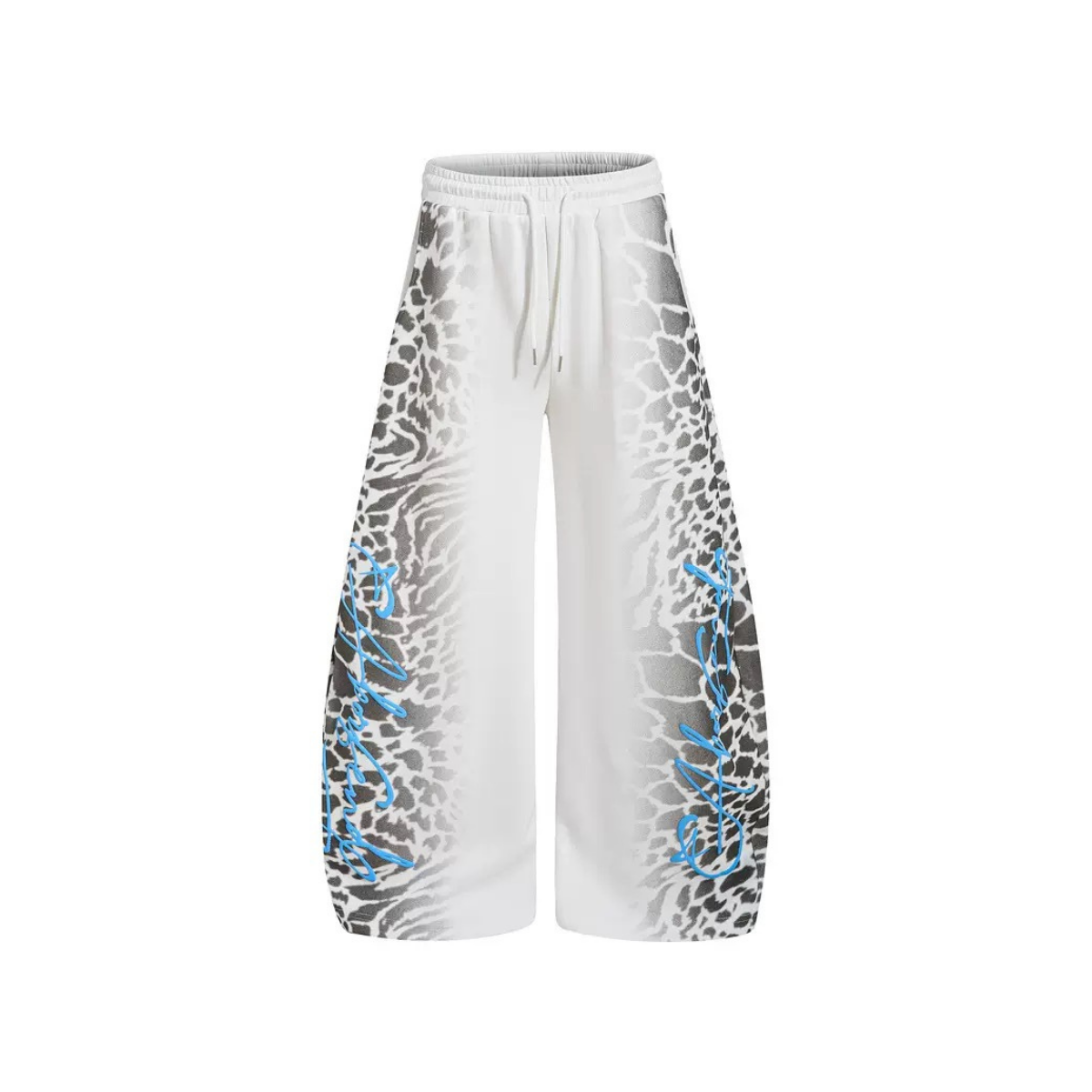 Grunge Leopard Wide-Leg Sweatpants