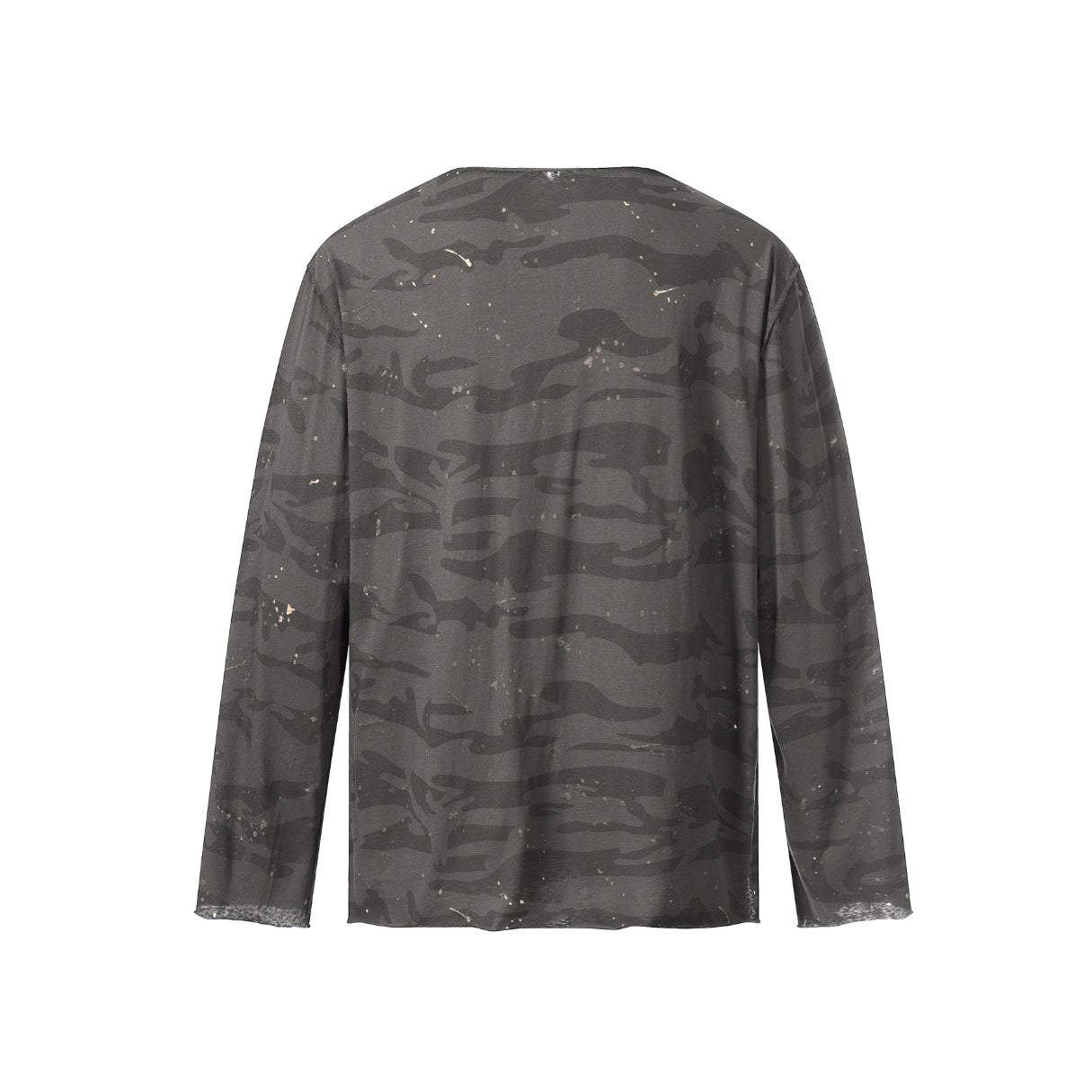 Shadow Camo Raw Neck Long Sleeve T-shirt