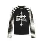 Gravecross Striped Raglan T-shirt