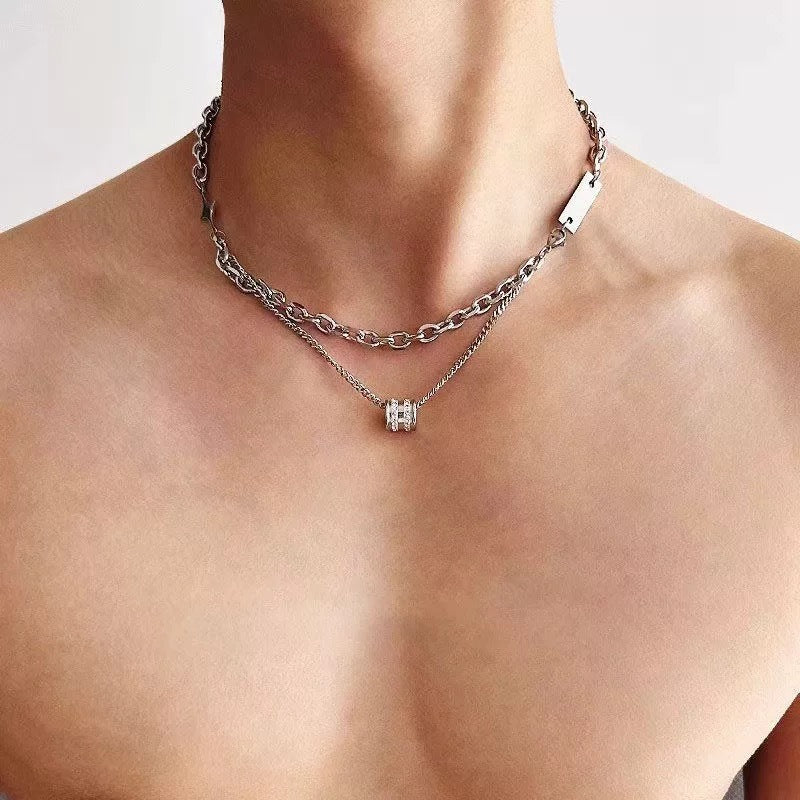 Orbit Double Layer Chain Necklace