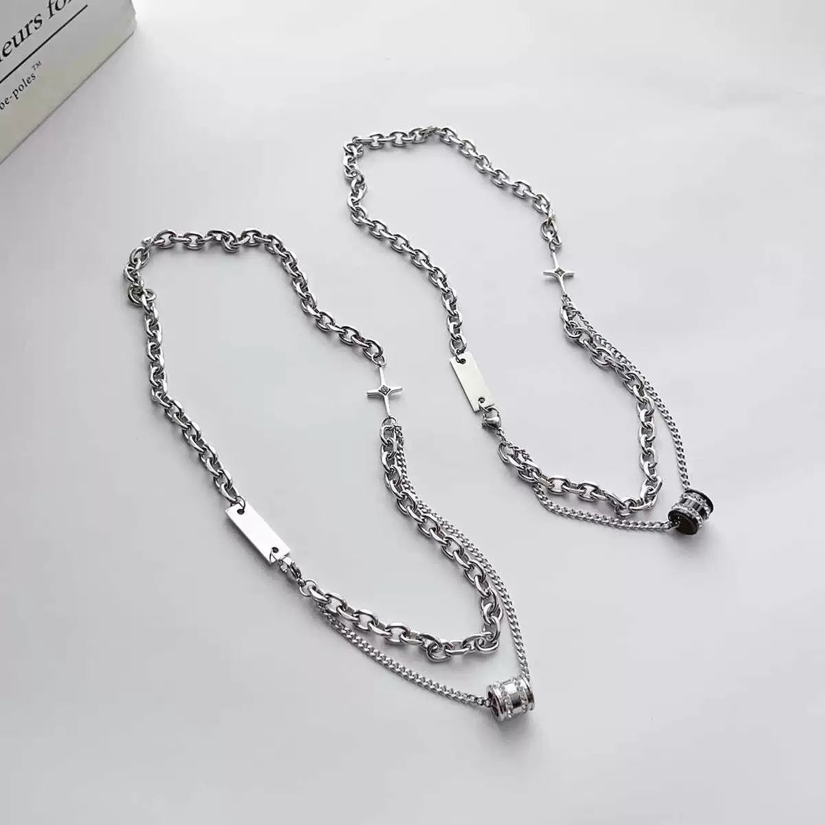 Orbit Double Layer Chain Necklace