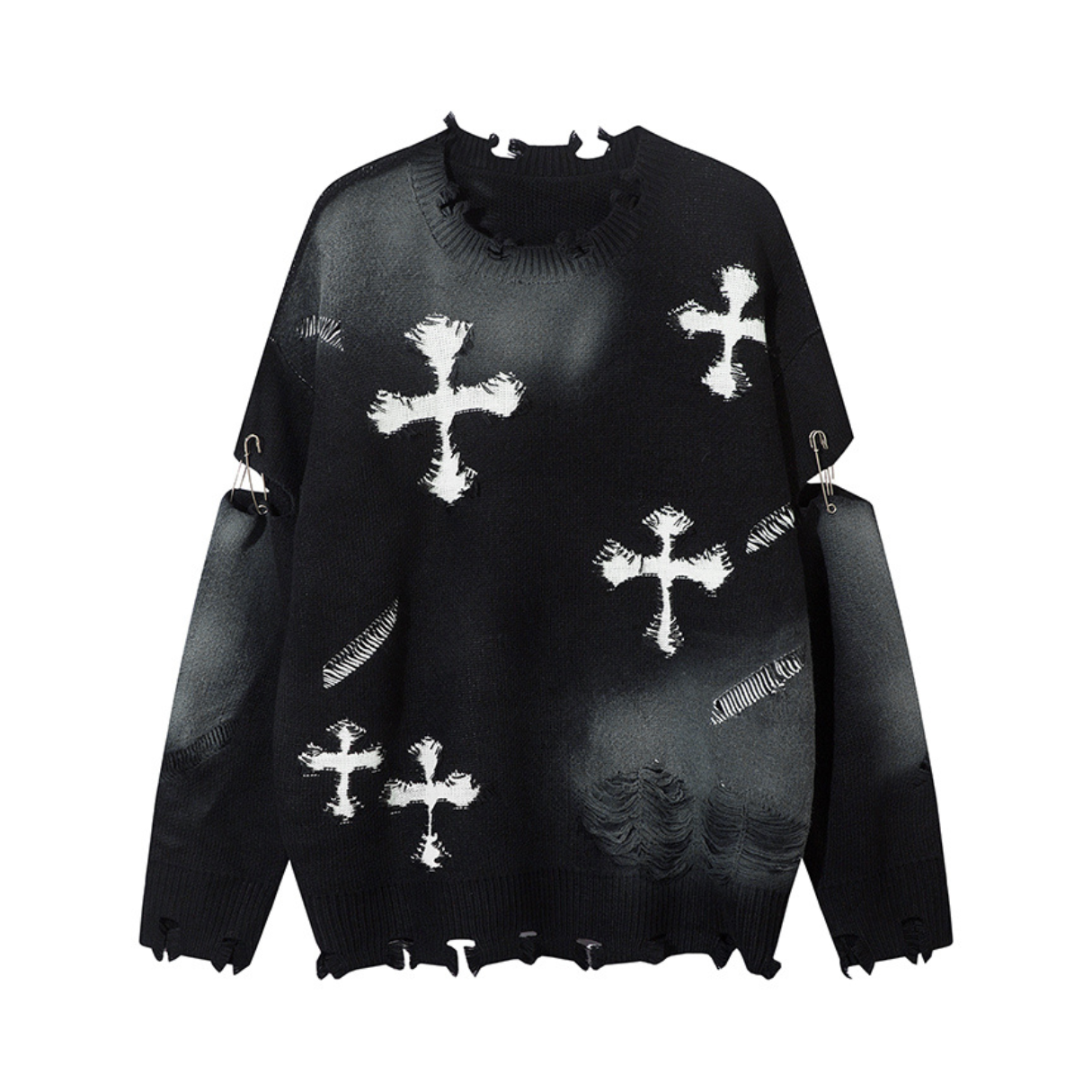 Frayed Faith Distressed Sweater