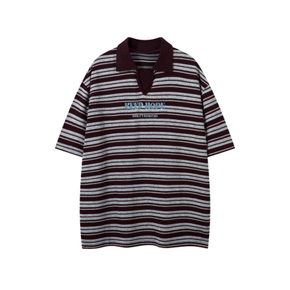 Keep Hope Stripe Polo T-shirt - h0neybear Clothing aka honeybear