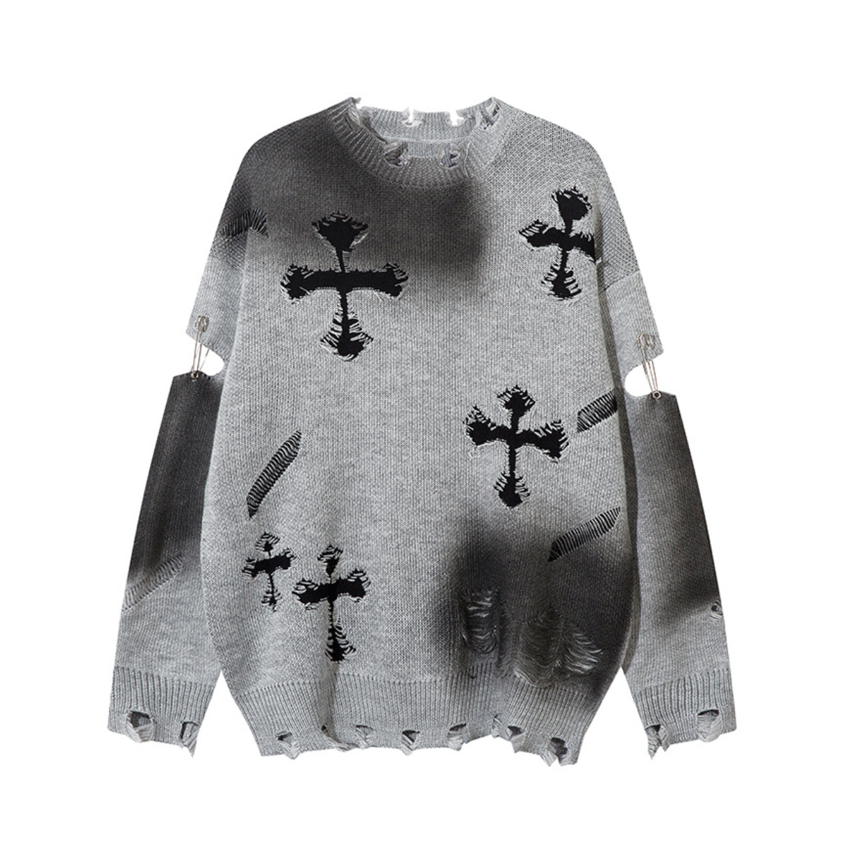 Frayed Faith Distressed Sweater