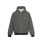 Bear Ear Striped Zip Hoodie