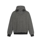 Bear Ear Striped Zip Hoodie