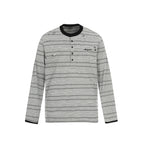Mono Stripe Henley Long Sleeve
