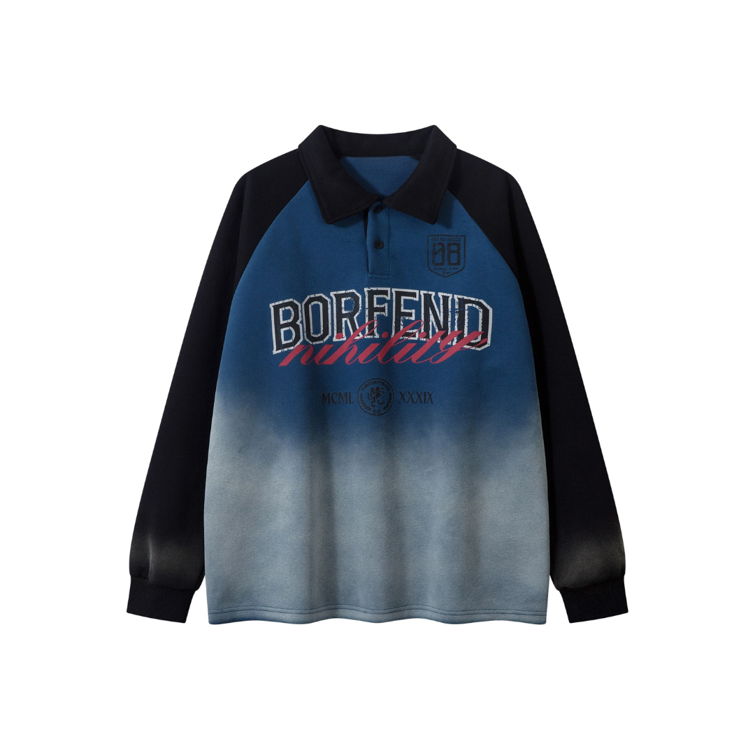 Vintage Ombre Long Sleeve Polo Jersey