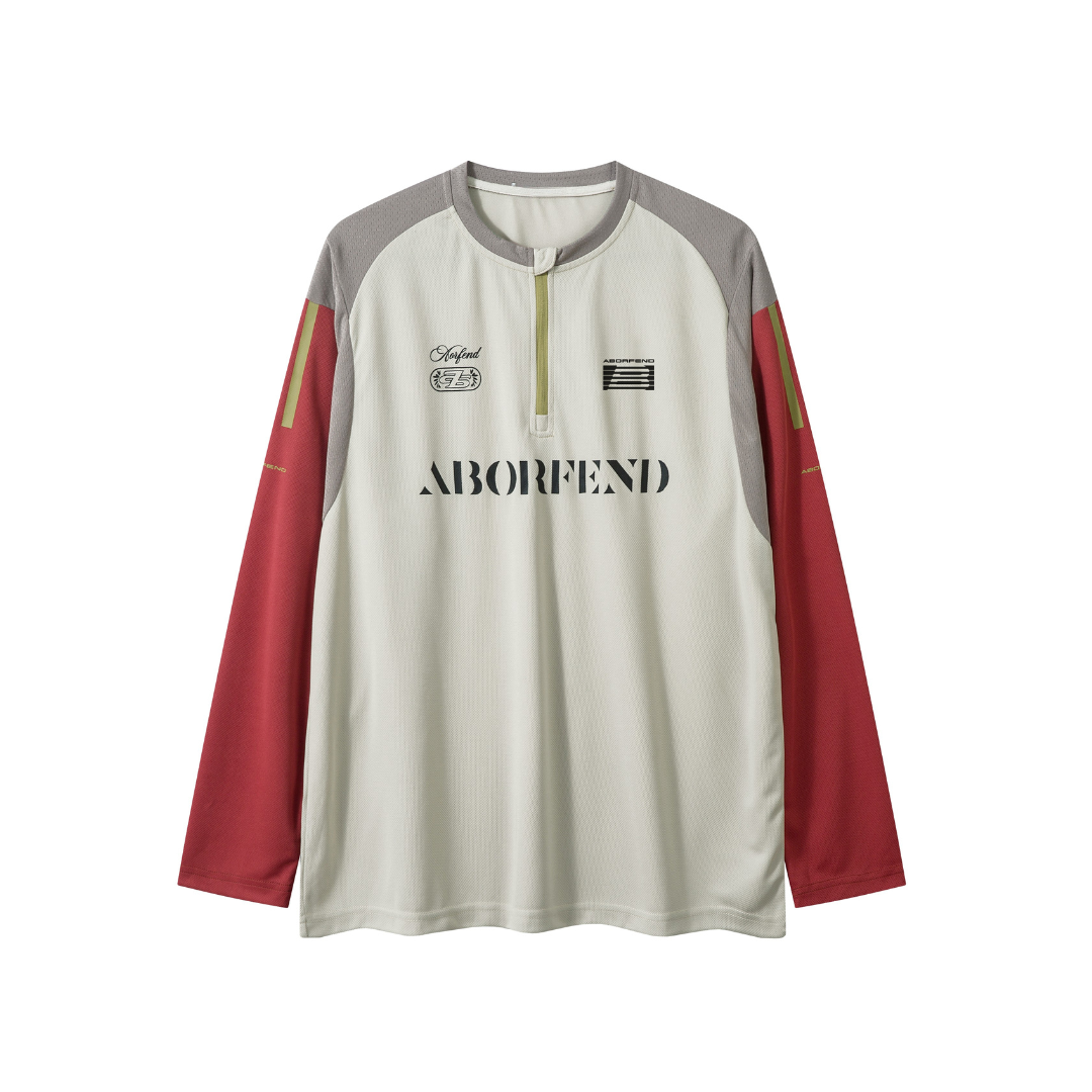 Aborfend Panel Stripe Quarter-Zip Long Sleeve Jersey - h0neybear aka honeybear clothing