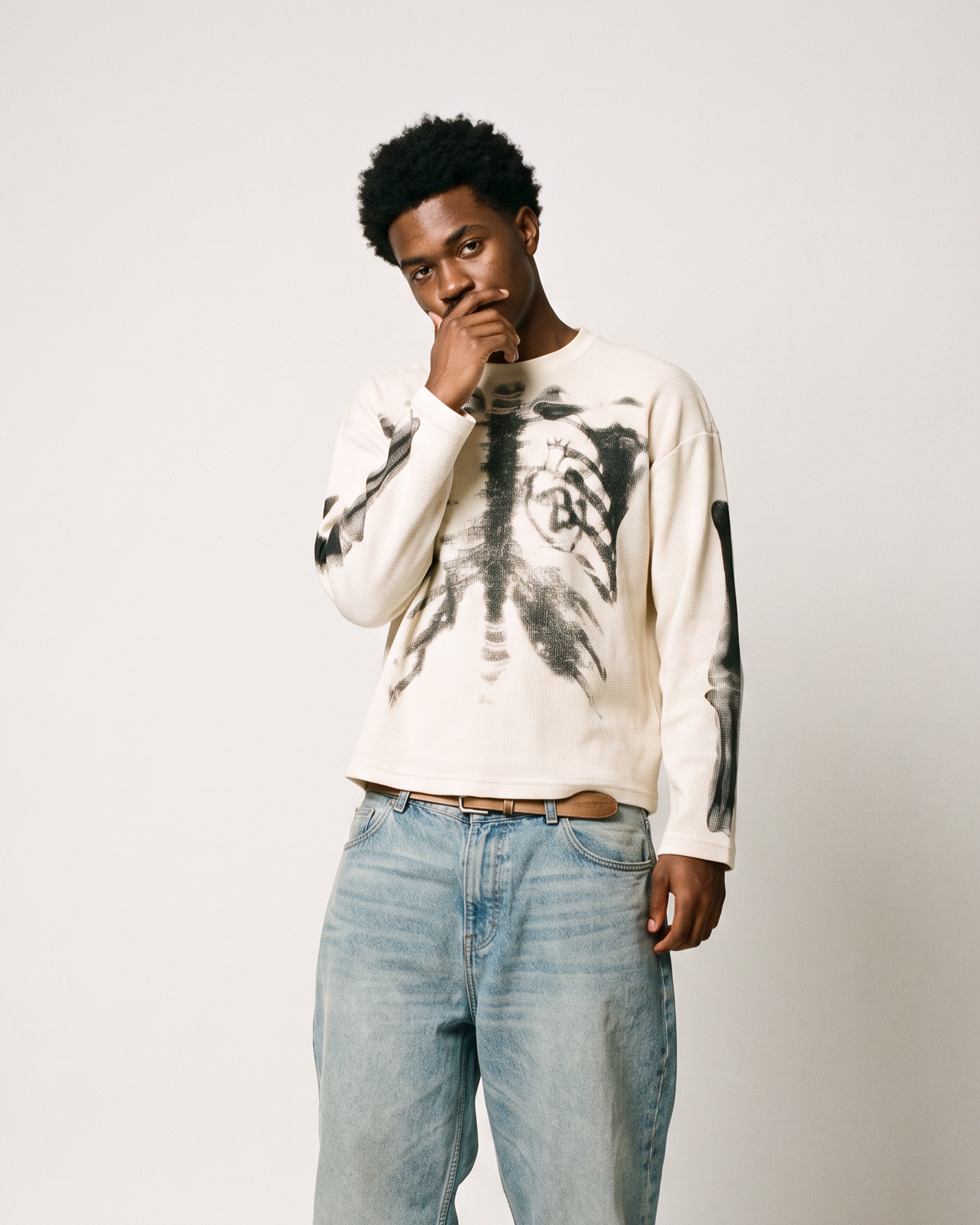 X-Ray Skeleton Graphic Long Sleeve T-shirt