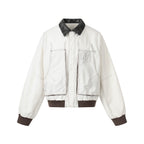 Ivory Contrast Stitch Utility Jacket