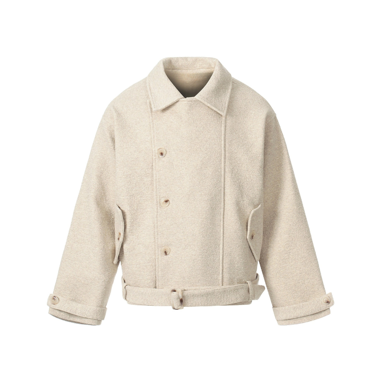 Ivory Weave Belted Jacket