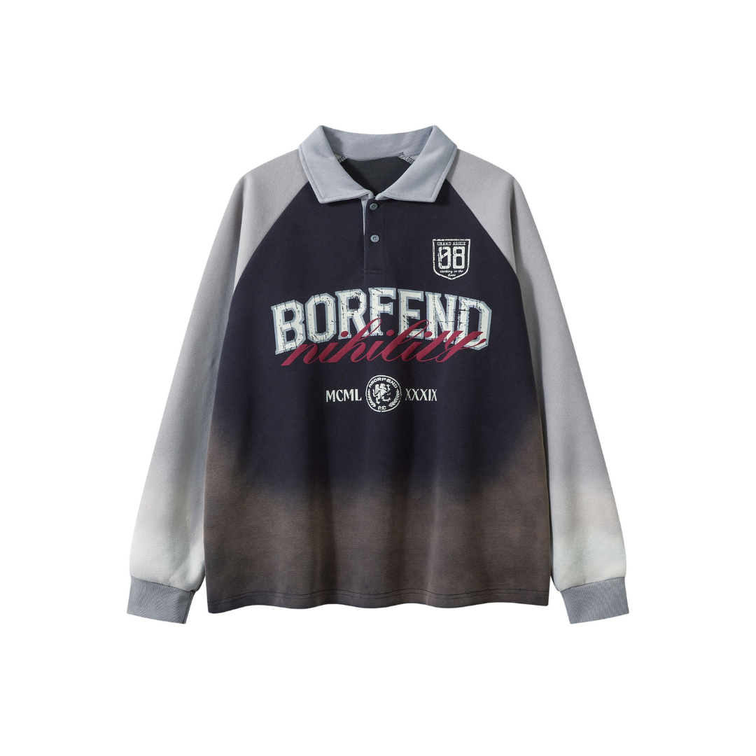 Vintage Ombre Long Sleeve Polo Jersey