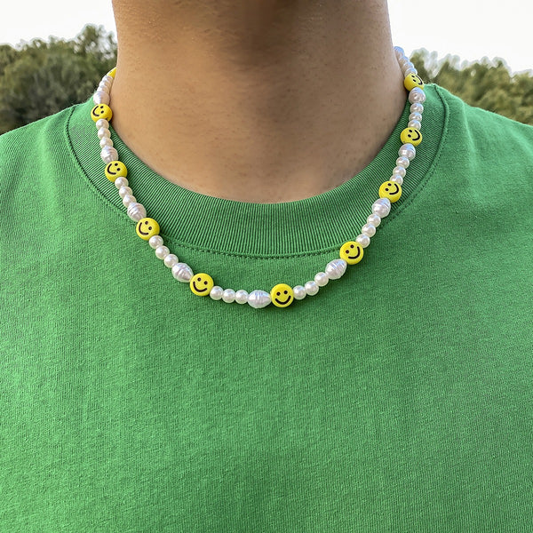 Smiley Face Summer Beaded Necklace - Etsy