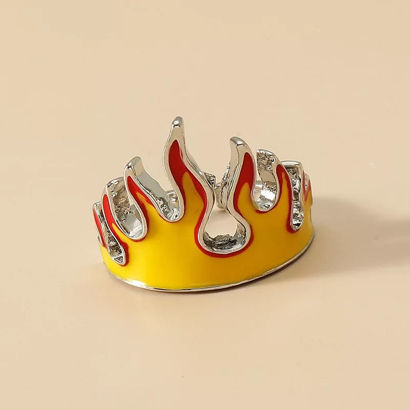 Aesthetic Flames Ring | Y2K Jewelry | h0neybear