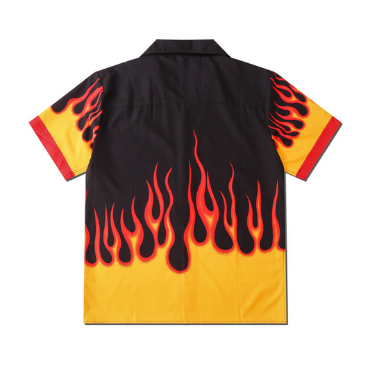 Black Flames Shirt | Cotton And Polyester Shirt | H0neybear