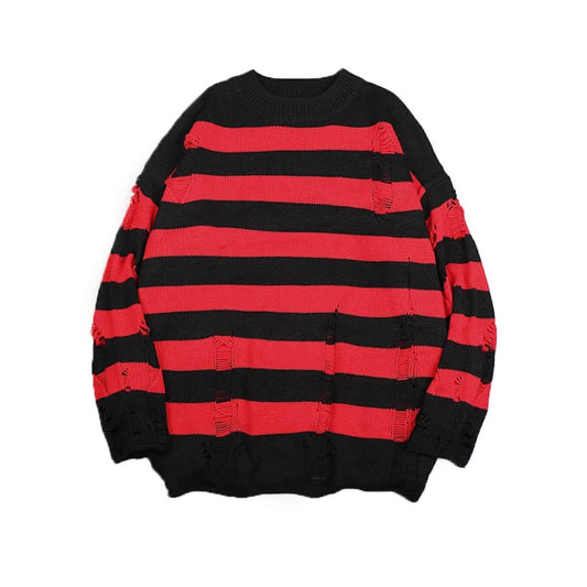 Stripe Ripped Sweater