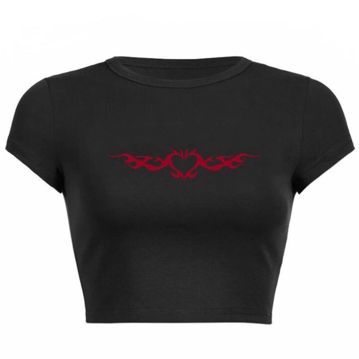 Flames Heart Crop Top