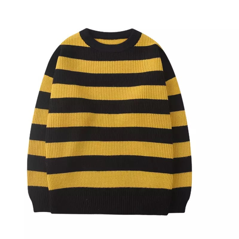 Classic Striped Knitted Sweater | Vintage Stripe Grunge Sweaters ...