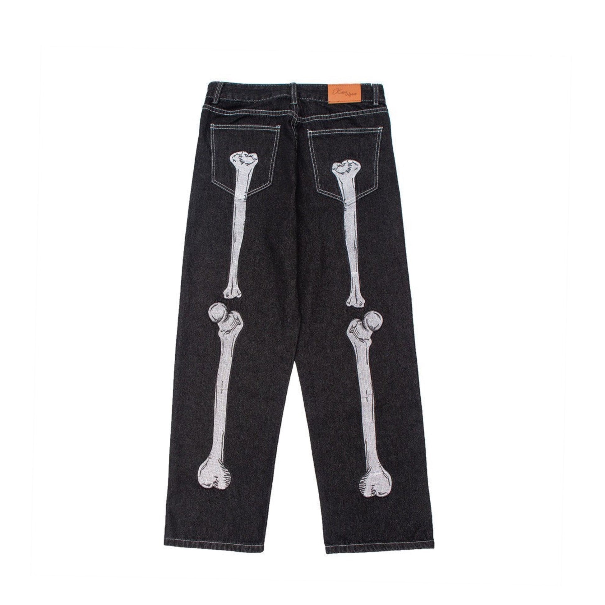 Skeleton Hand Pants | Y2K Black Jeans | Unisex Trousers | h0neybear