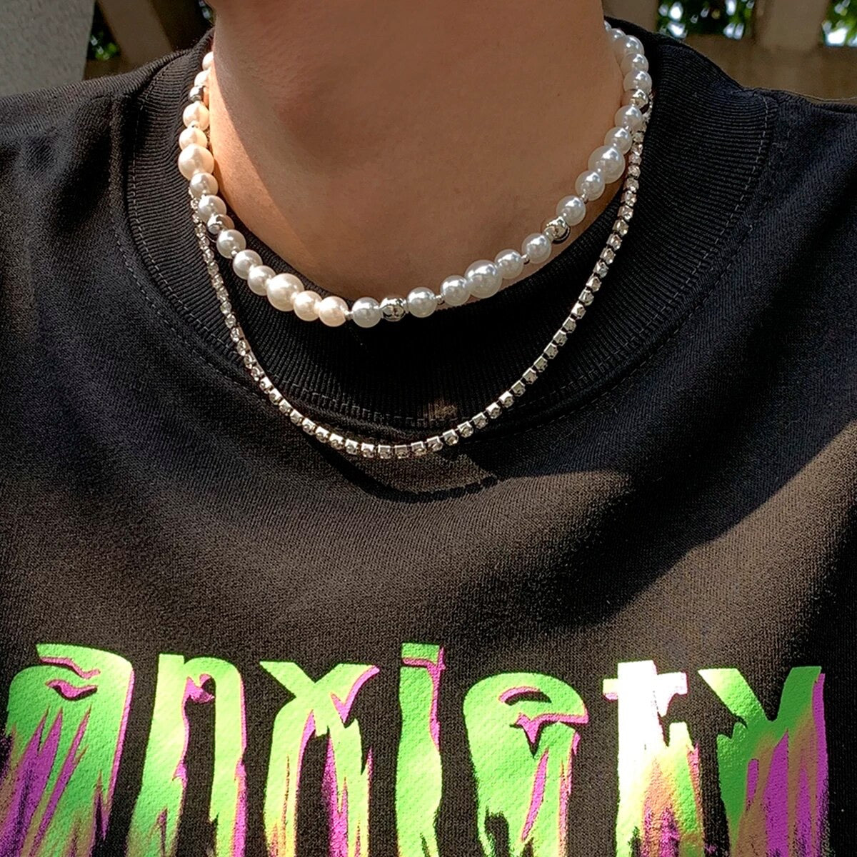 Layered Pearl Chain Combo Necklace
