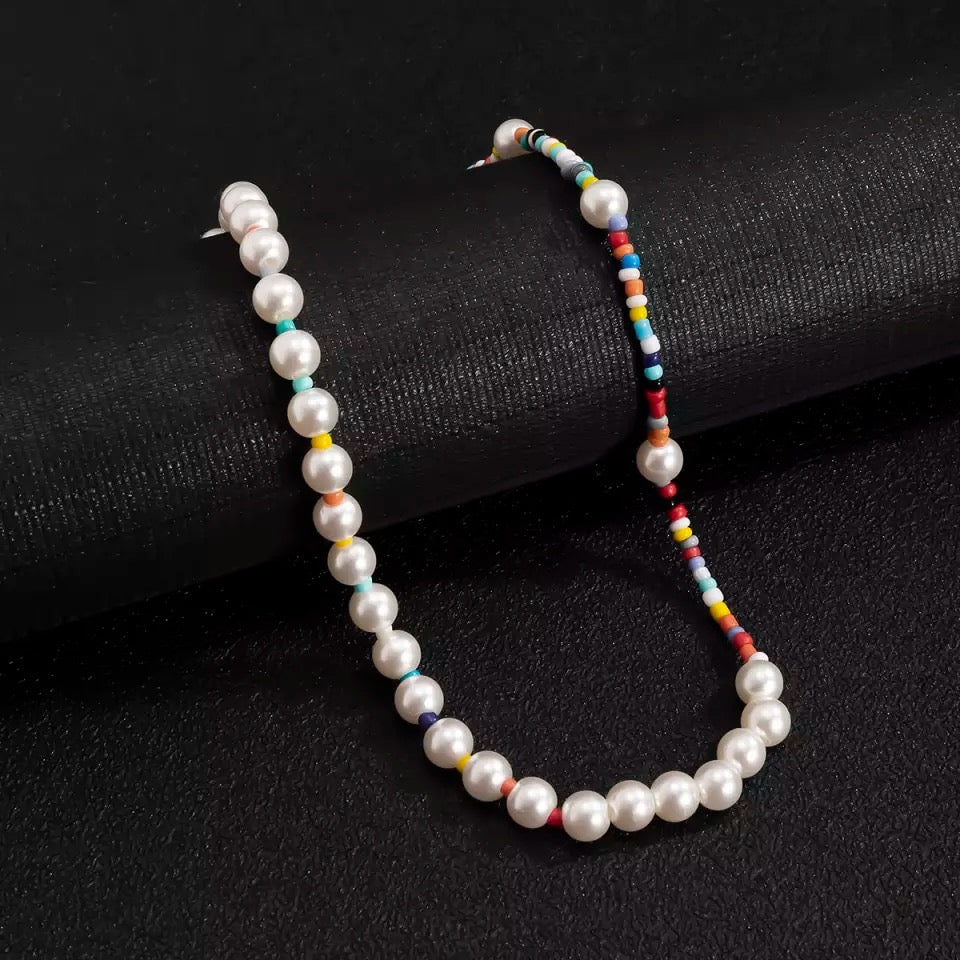 Boho Asymmetrical Pearl Necklace