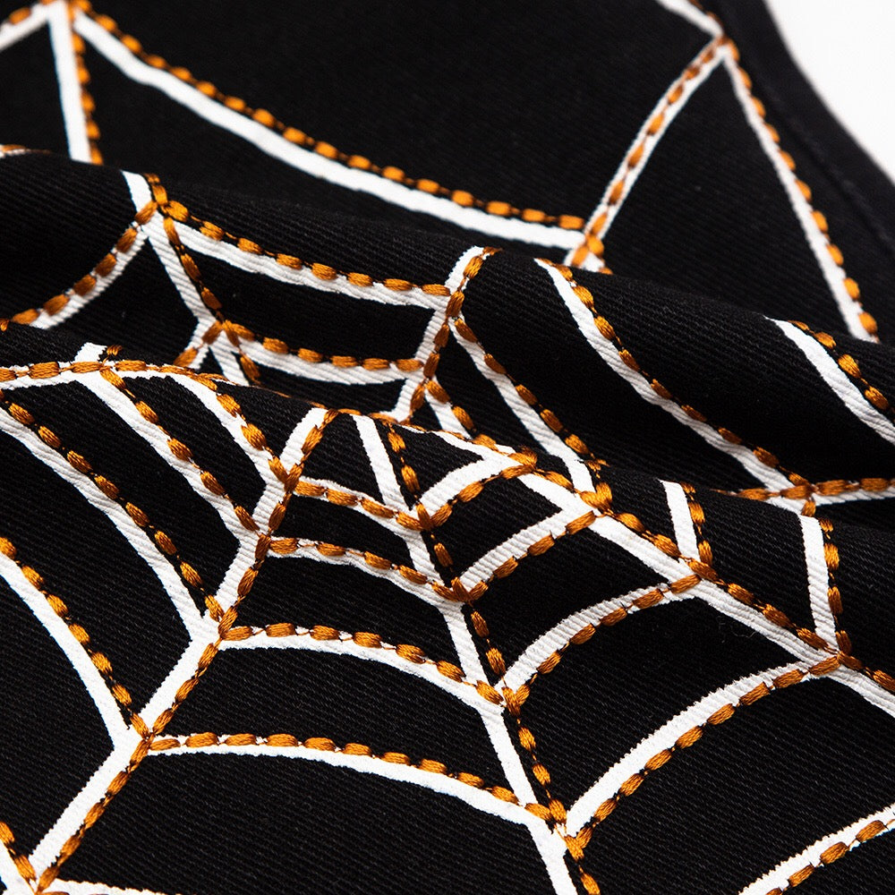 Spider Web Embroidery Pants