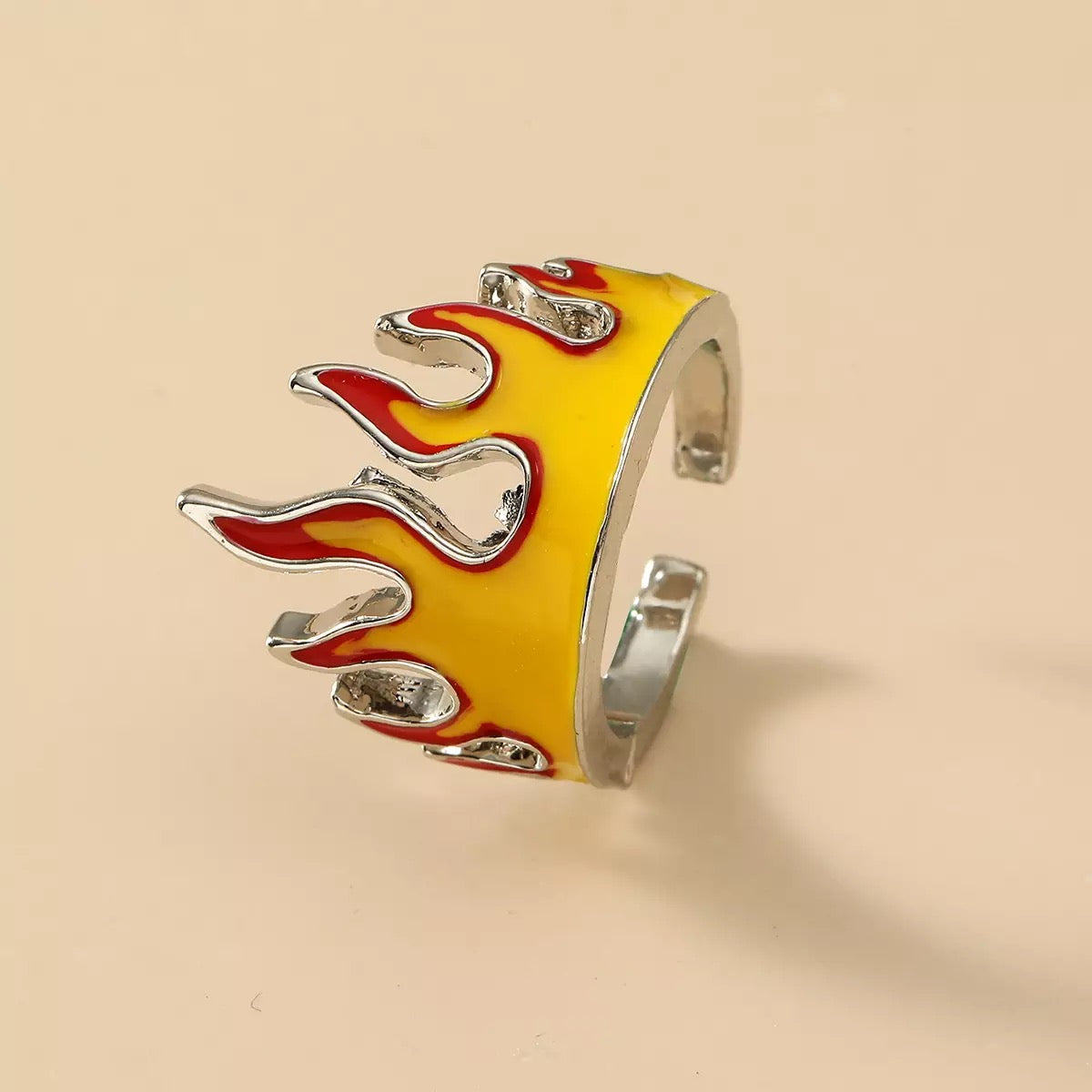 Aesthetic Flames Ring | Y2K Jewelry | h0neybear